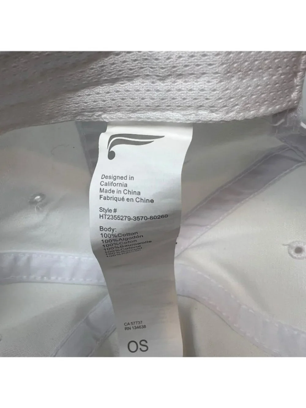 Fabletics The Dad Hat Baseball Cap Strapback Spell Out Logo Relaxed Fit NWT